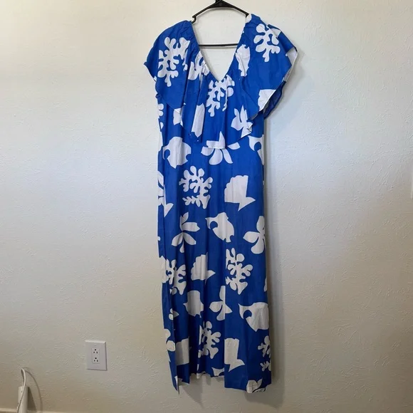 Tuckernuck V Neck Ruffle Floral Midi Dress Size M - Picture 5 of 7